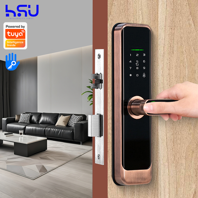 Smart Home Door Lock - Digital Smart Doorlock Passcode Home Wooden