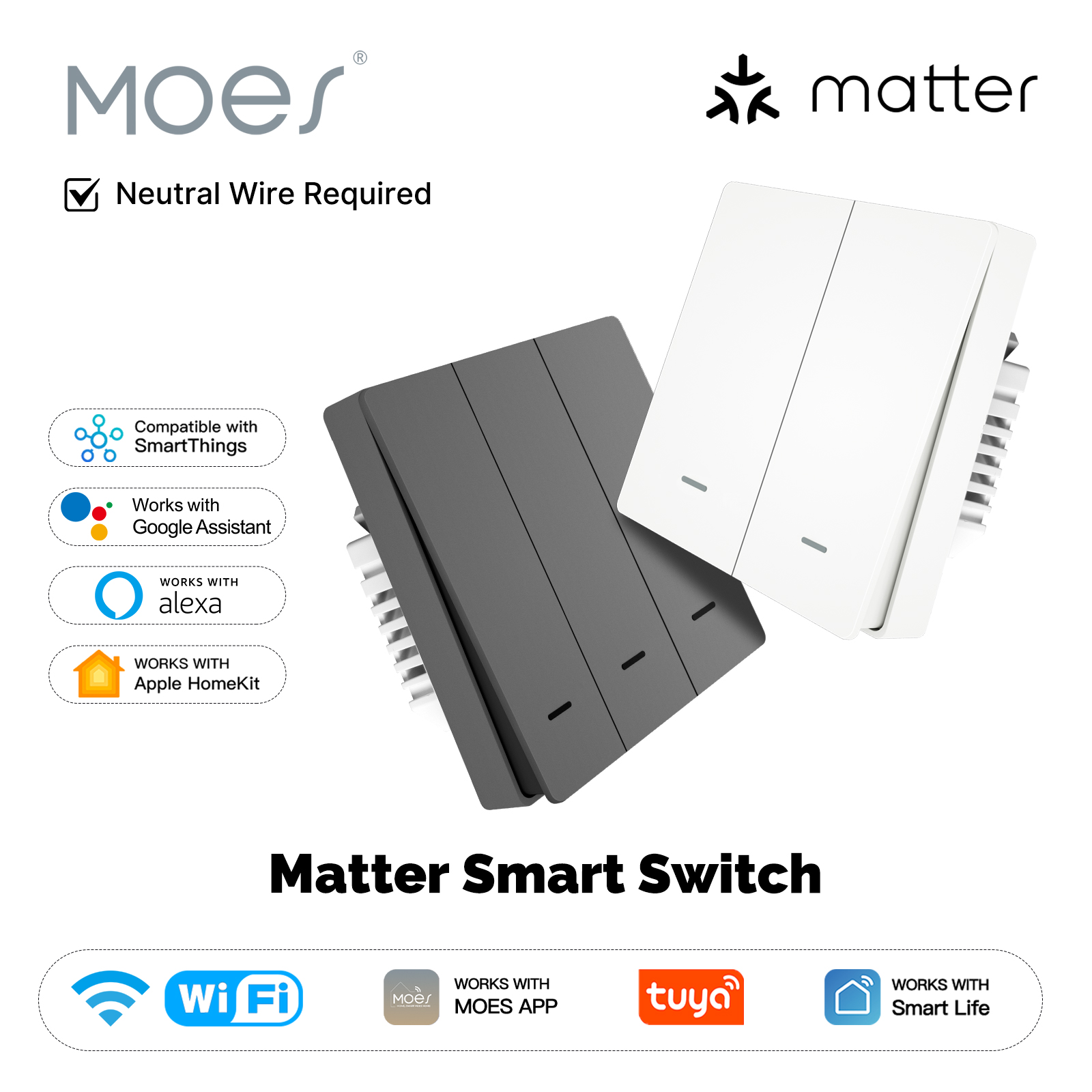 Smart Home Hub Apple - MOES Matter Tuya WiFi Smart Light