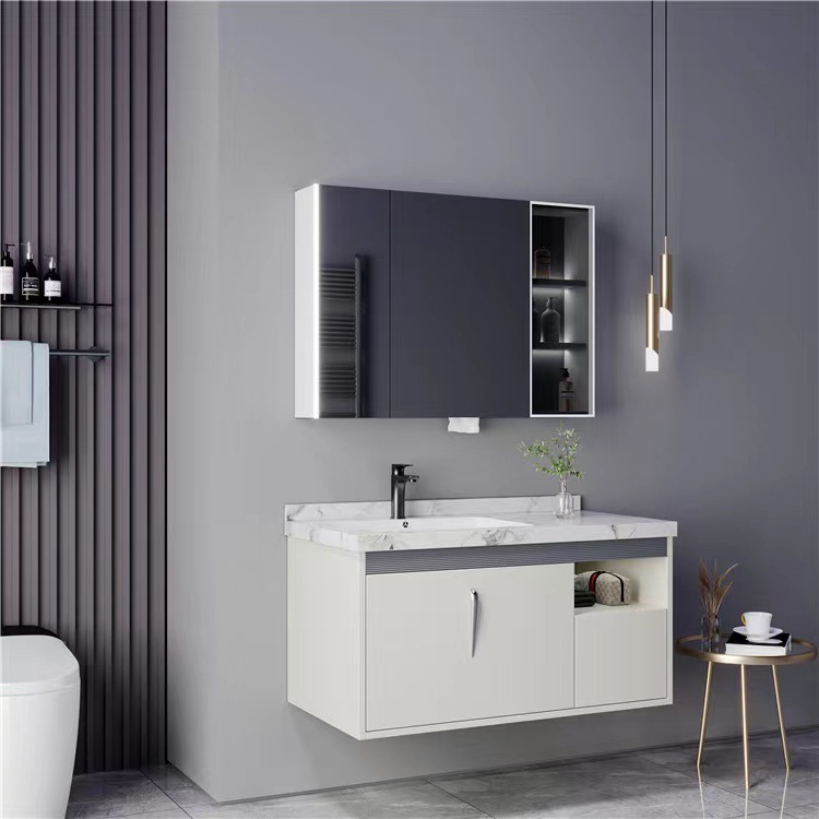 Smart Home Furniture - Bathroom CabinetModern Floating Wall Mounted Artificial