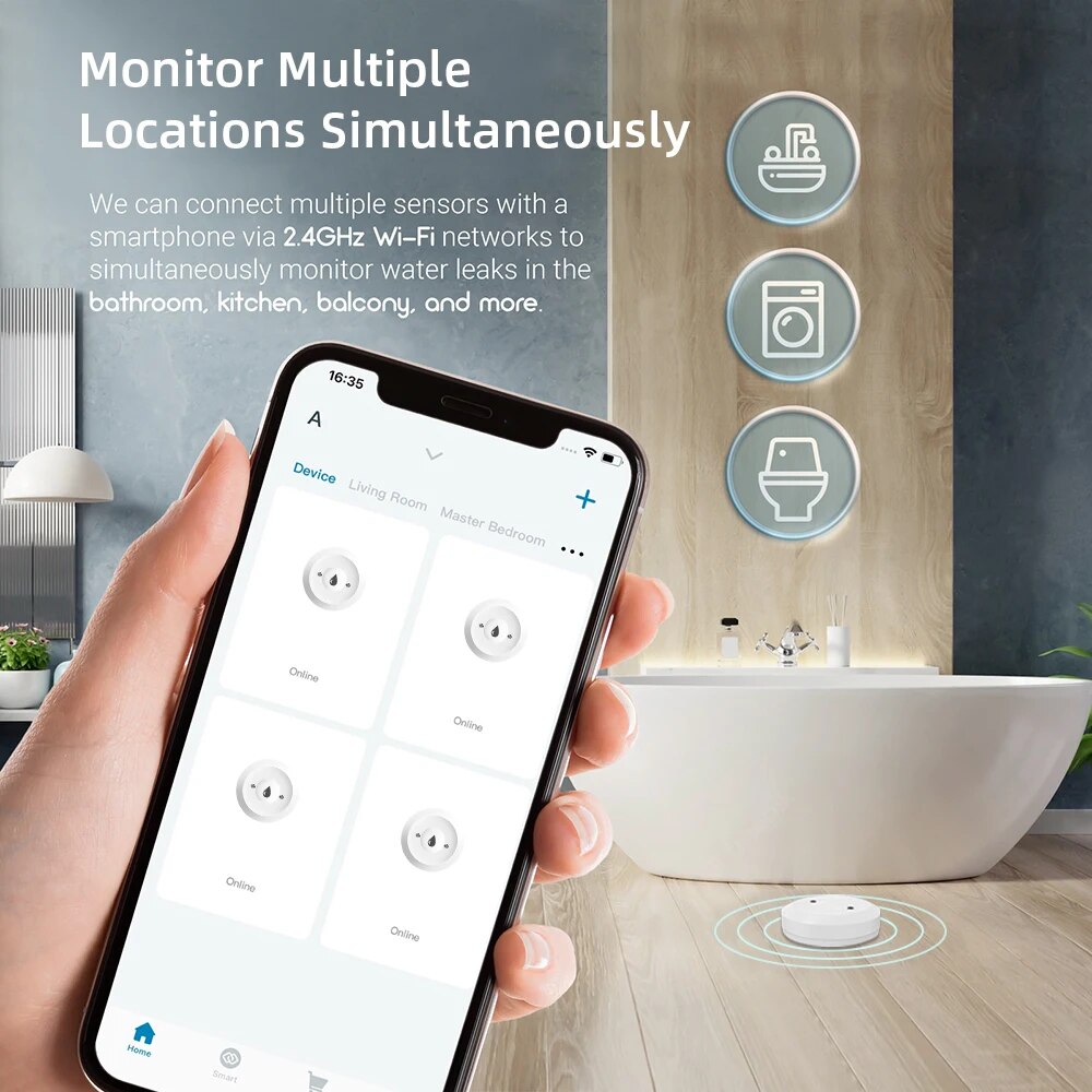 Zigbee Water Leak Sensor for T - Smart Home Features 评论和价格