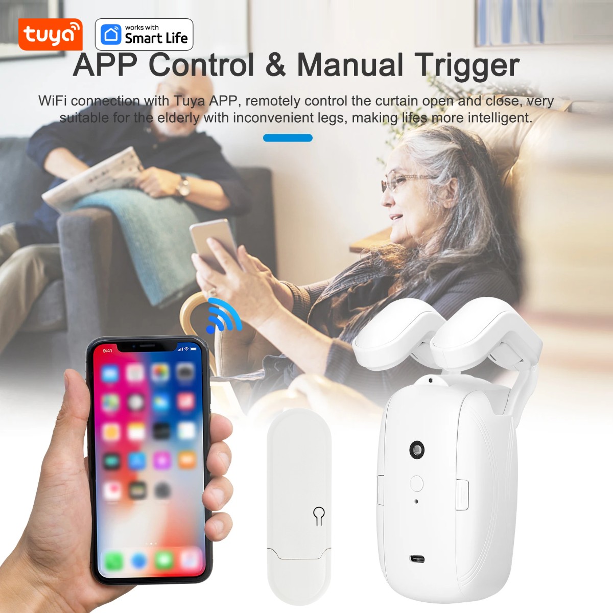 1/2PCS Tuya Smart WiFi Curtain - Smart Home Vimar 评论和价格