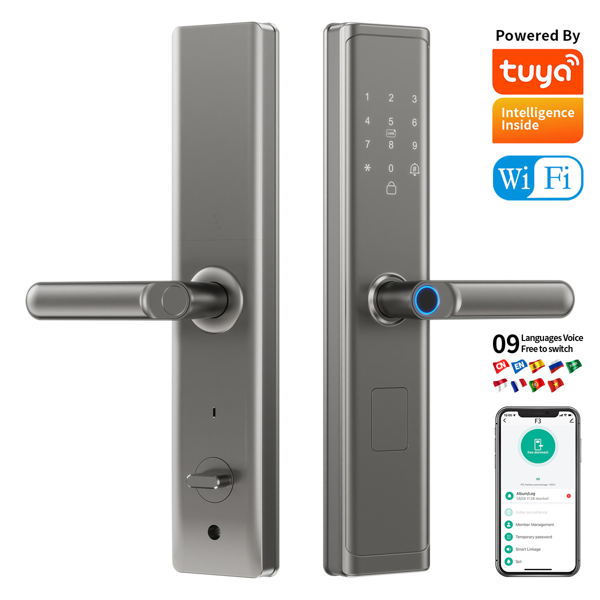 Tuya Wifi TTlock App Fingerpri - Smart Home Door Lock 评论和价格