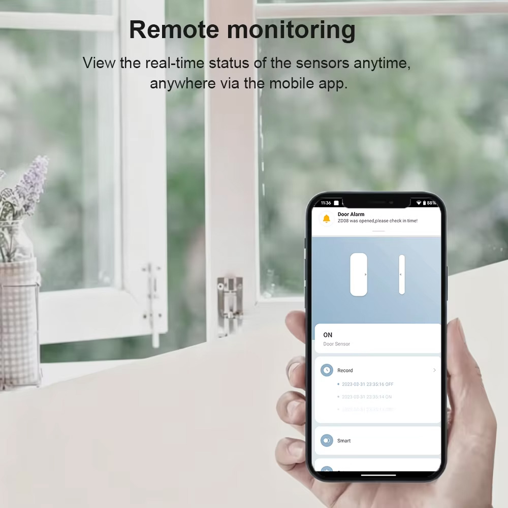 Zigbee 3.0 Door Window Sensor  - Smart Home Features 评论和价格