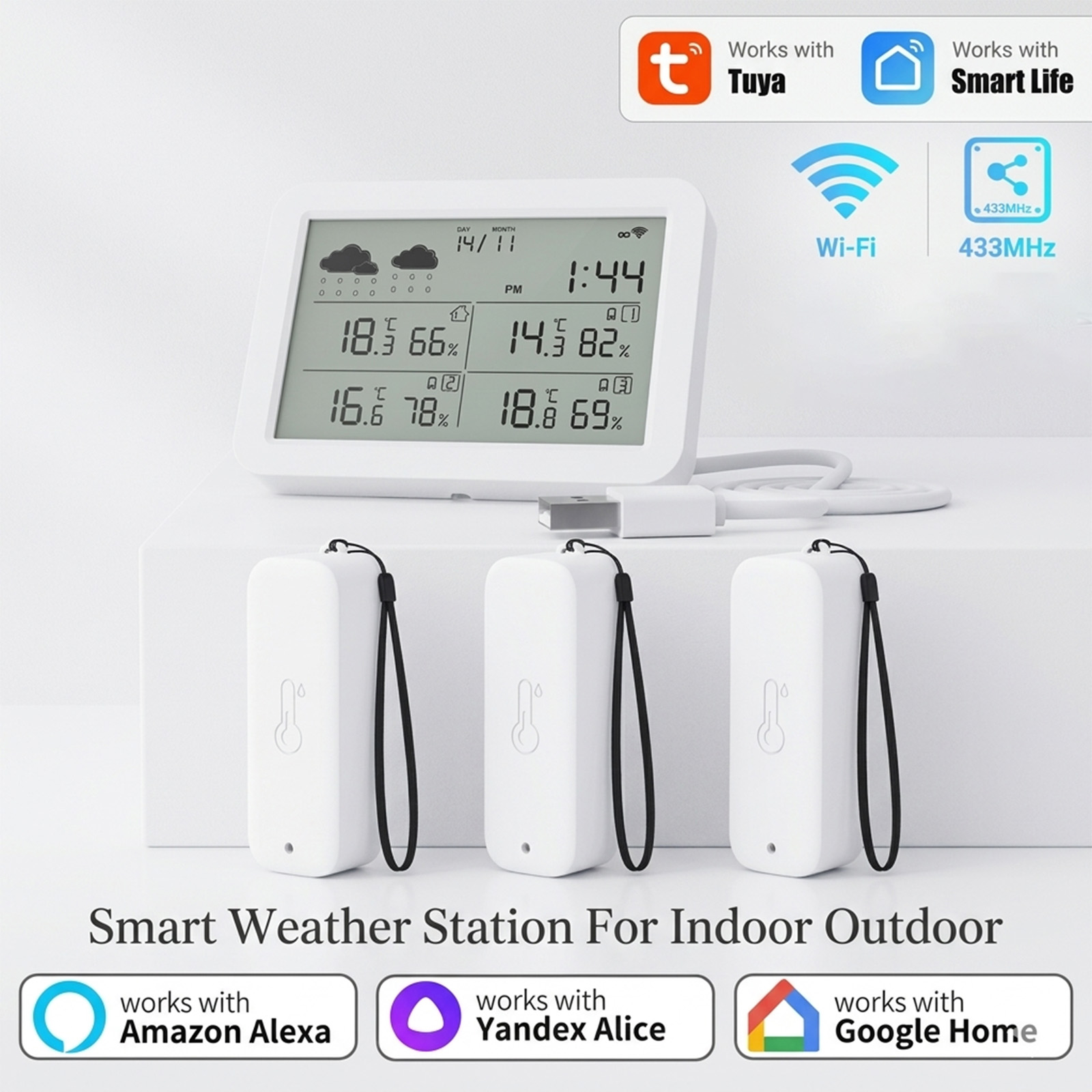 Tuya WiFi+RF433 Weather Statio - Smart Home Furniture 评论和价格