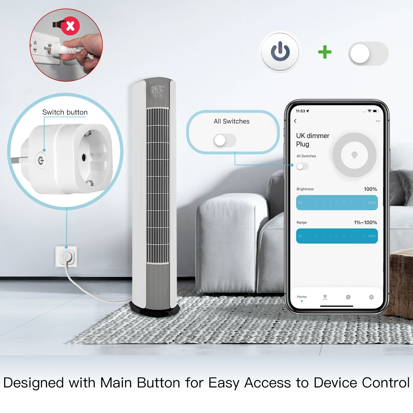 MOES Tuya WiFi Smart Plug Dimm - Smart Home Europe 评论和价格