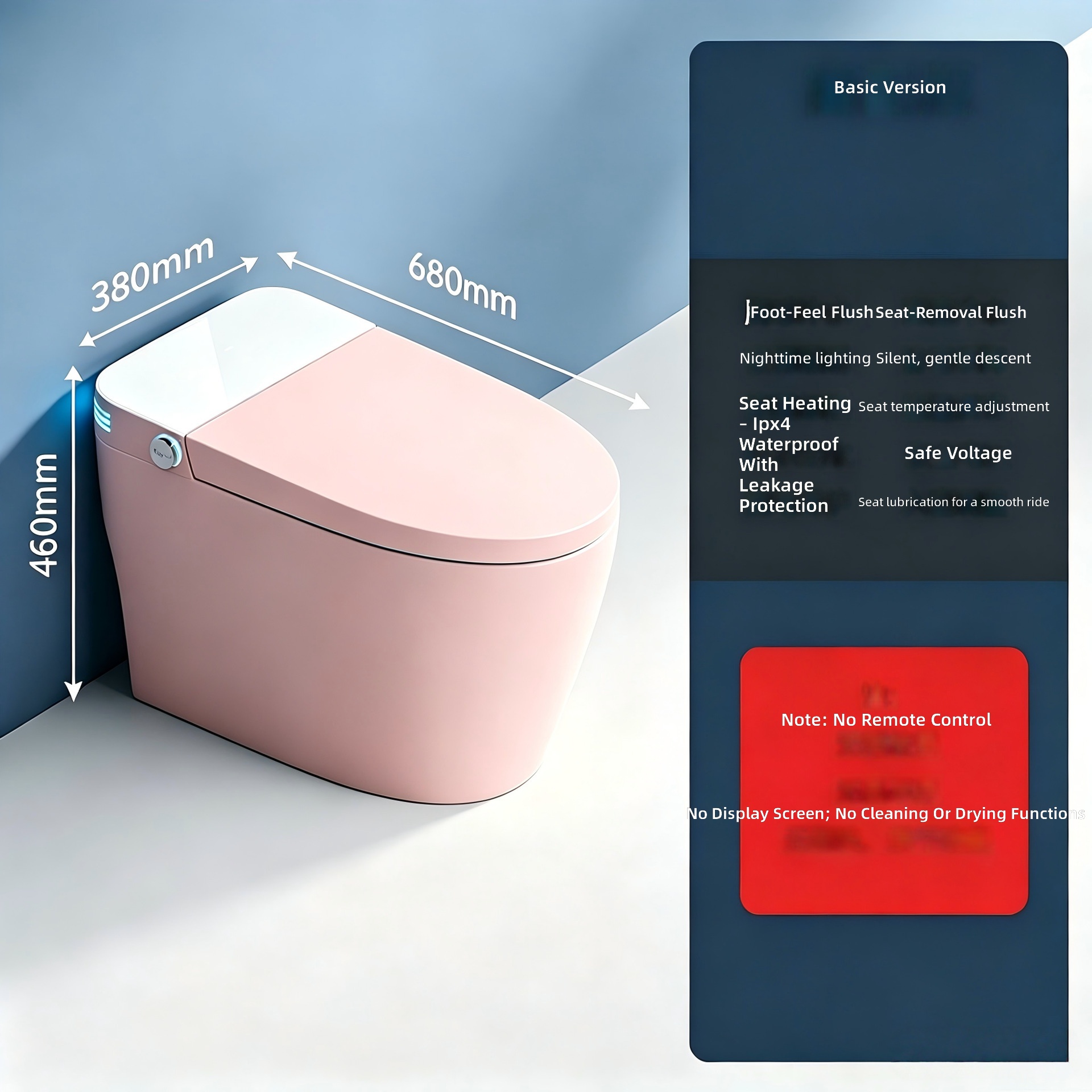 Smart Toilet, Pink, All-in-1 A - Smart Home In Us 评论和价格